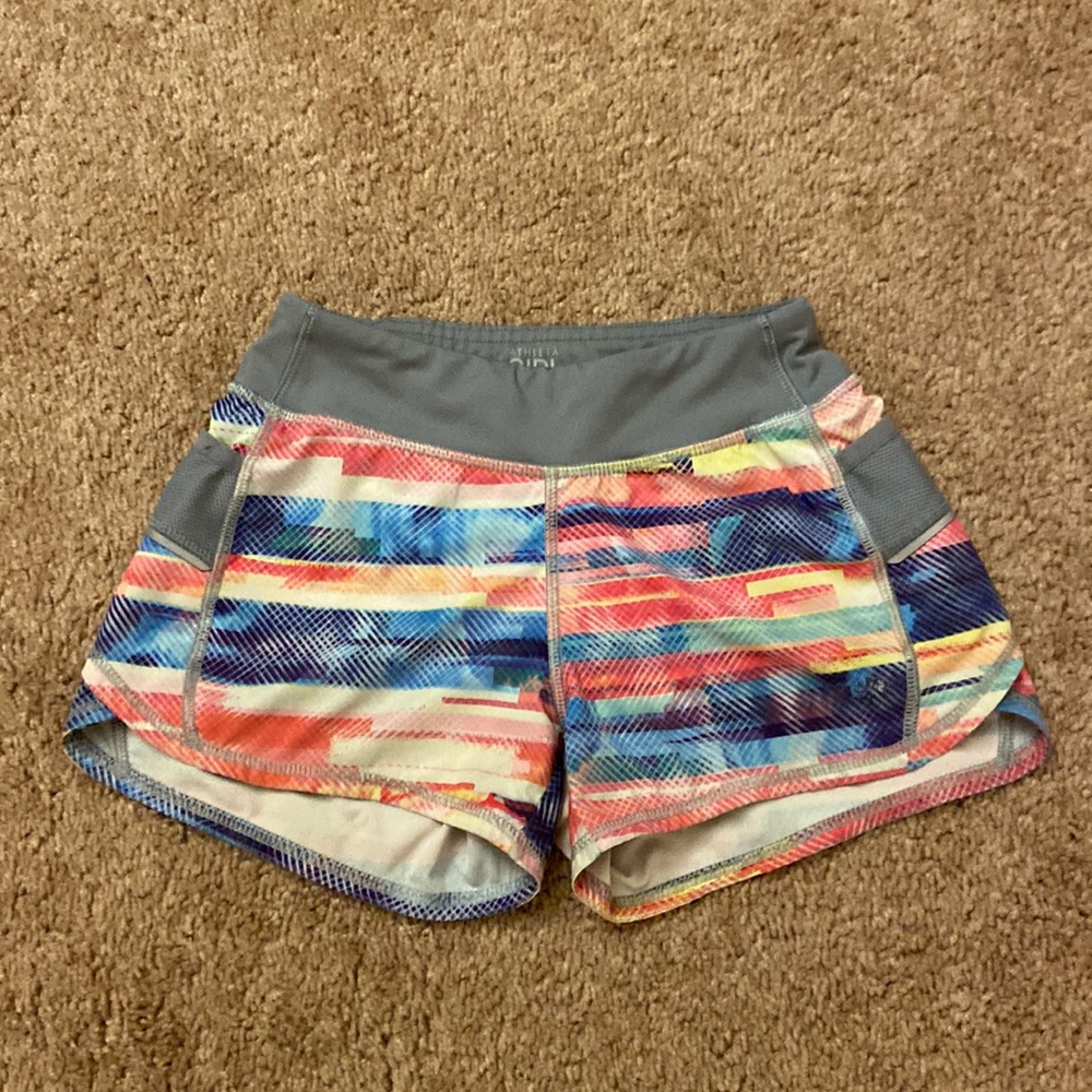 Athleta Girl Painted Stripe Multicolor Shorts size 7